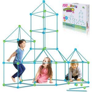 Kids Fort Building Kit 120 Pieces Construction STEM Toys